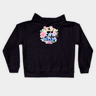 BEST CAT MOM Letters with Flowers Kids Hoodie